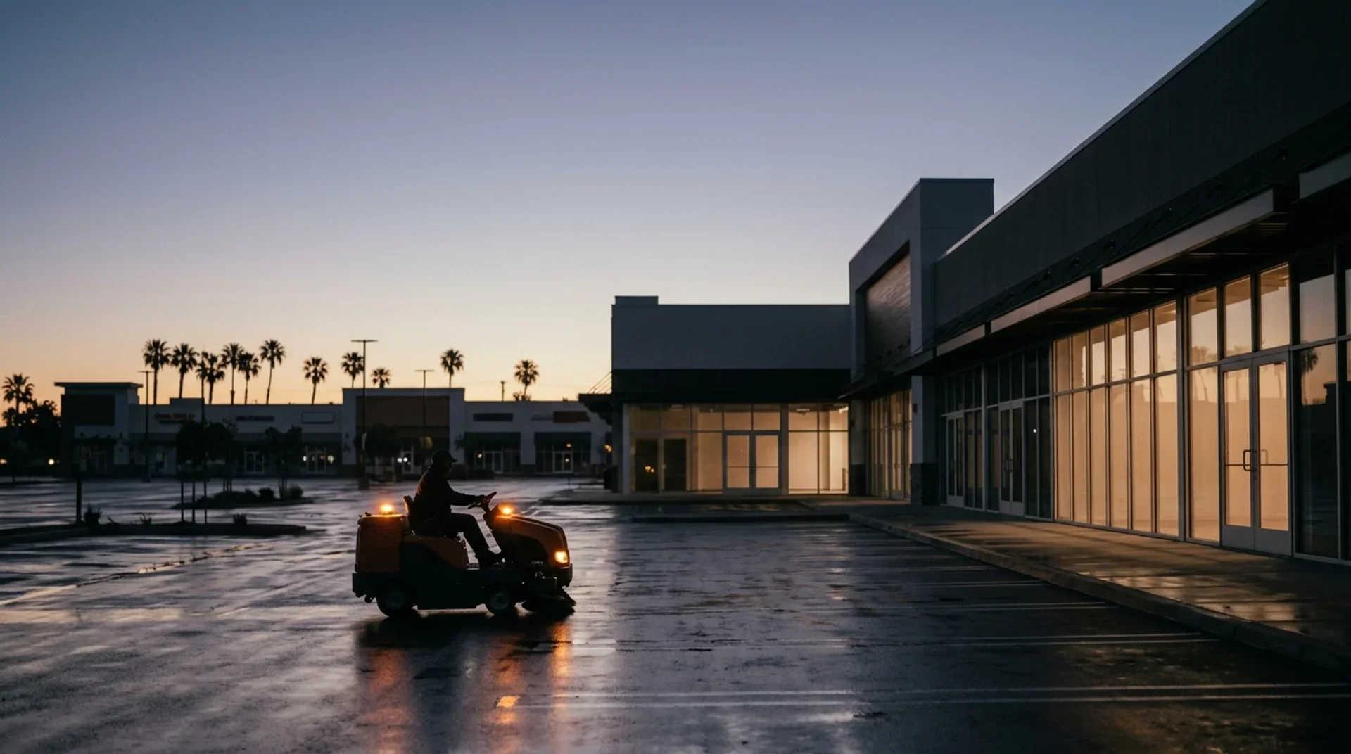 SoCal Property Services crew at work at dawn